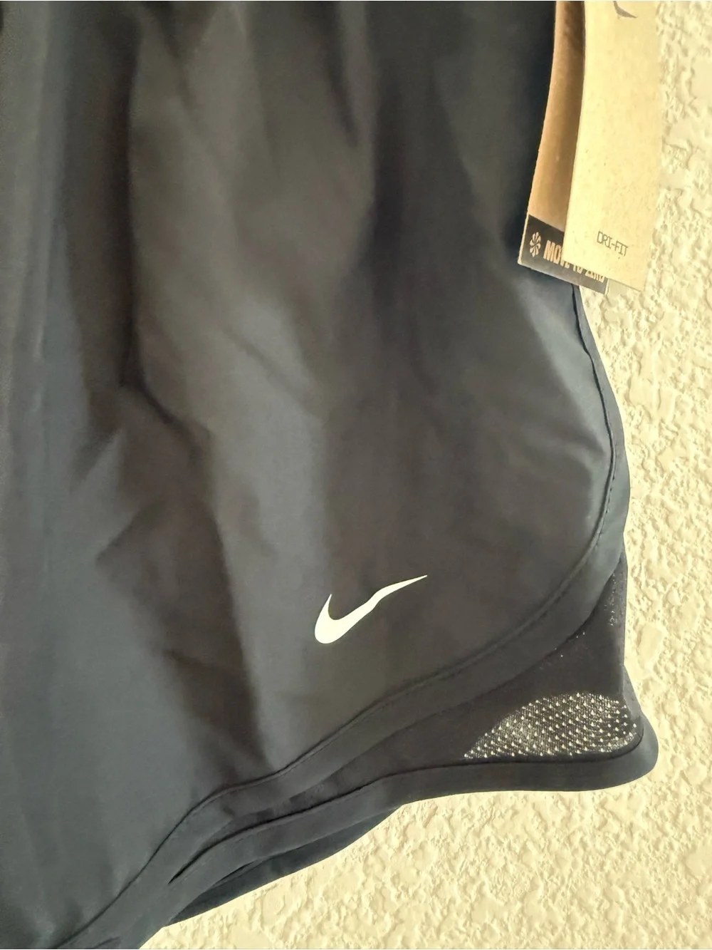 Nike Women's Black Athletic Running Shorts with White Swoosh